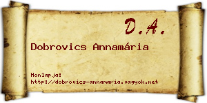 Dobrovics Annamária névjegykártya