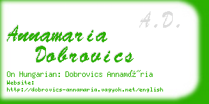annamaria dobrovics business card